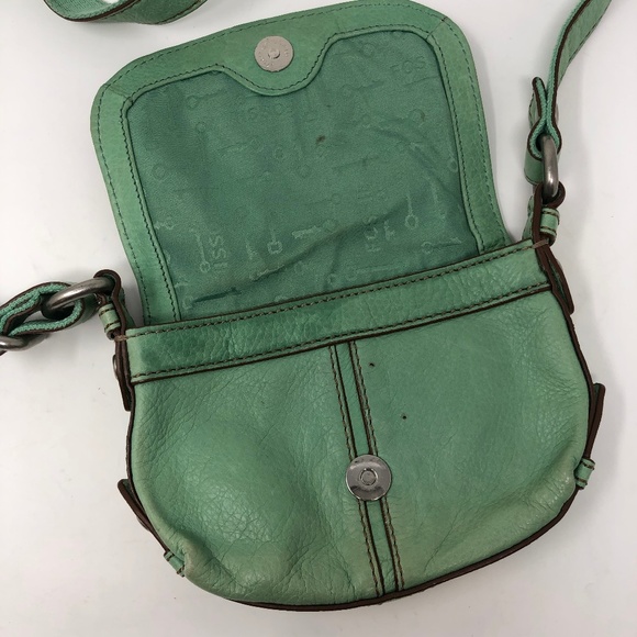 Vintage Fossil Pistachio Mint Green Crossbody Bag - Picture 5 of 8